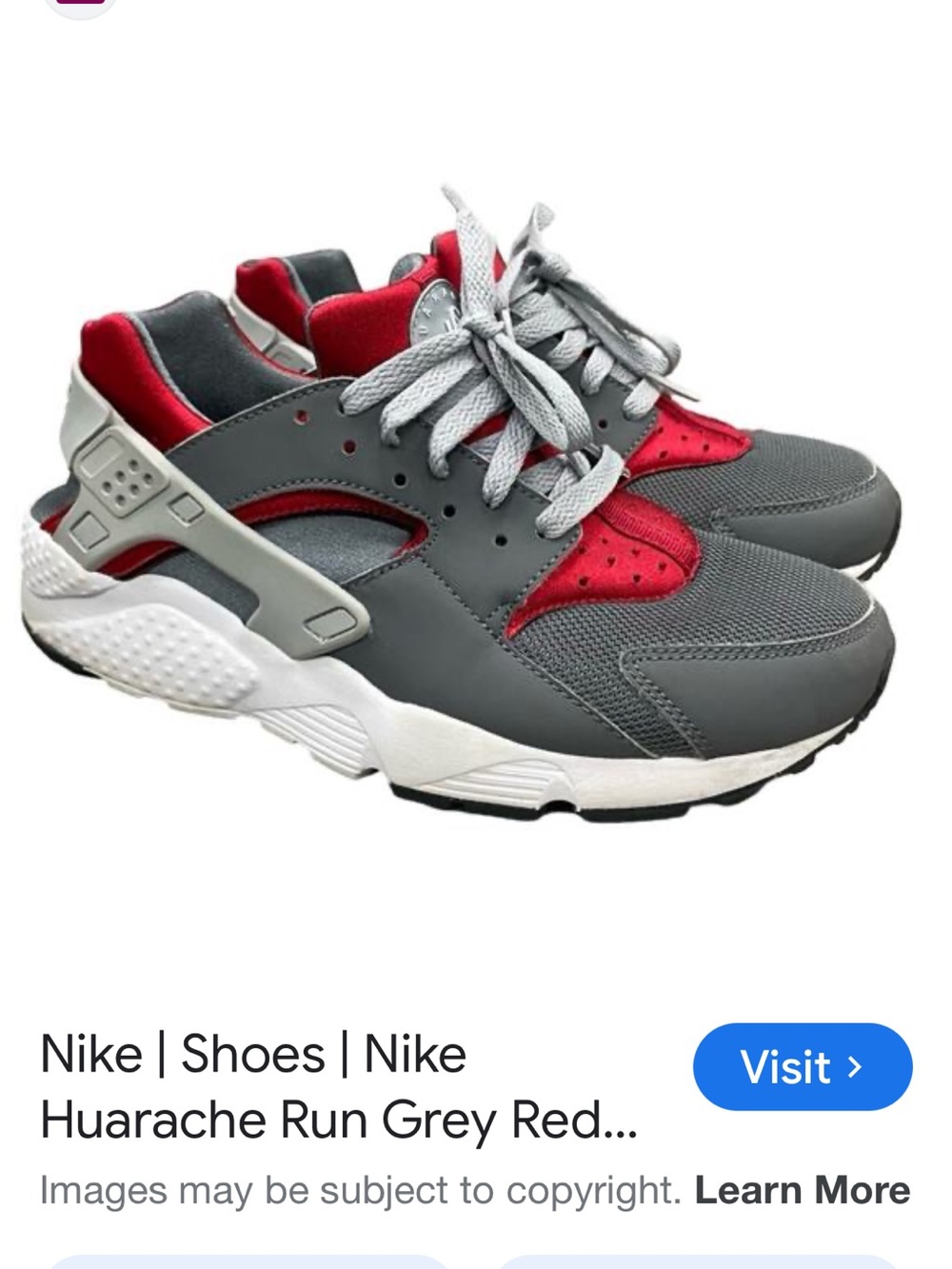 Nike Kids Huarache Runner - Grey & Red